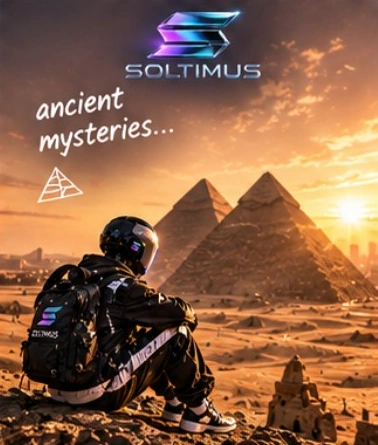 Soltimus contemplating the pyramids at sunset